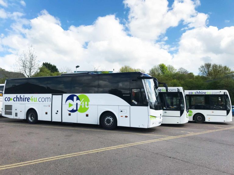 coachhire4u coaches parked